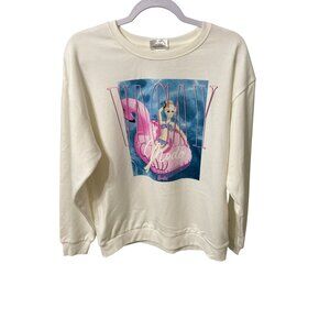 NWT Barbie Vacay Mode Graphic Sweatshirt Ivory Medium